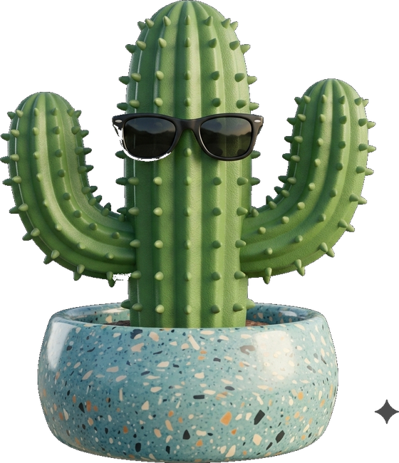 Spike, a cactus in sunglasses